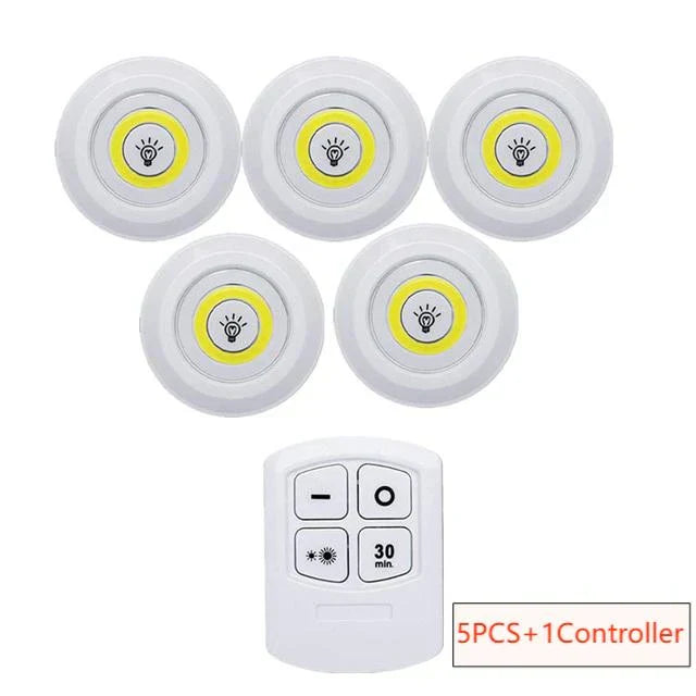 Kit 5 Lâmpadas de Led - Sem fio com Controle Remoto