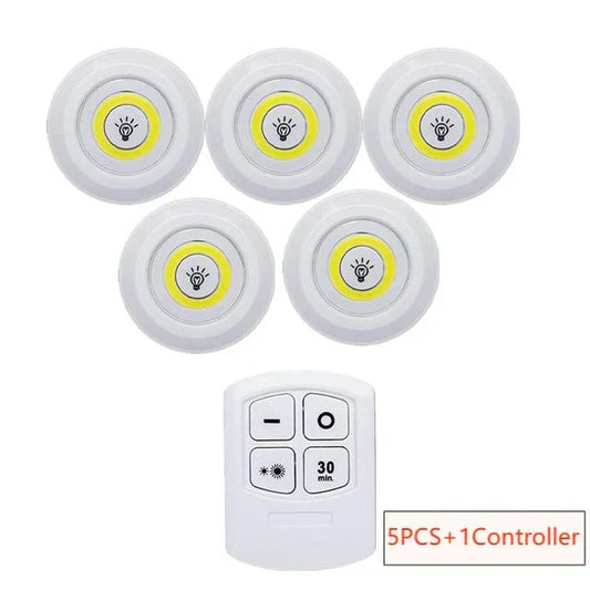 Kit 5 Lâmpadas de Led - Sem fio com Controle Remoto