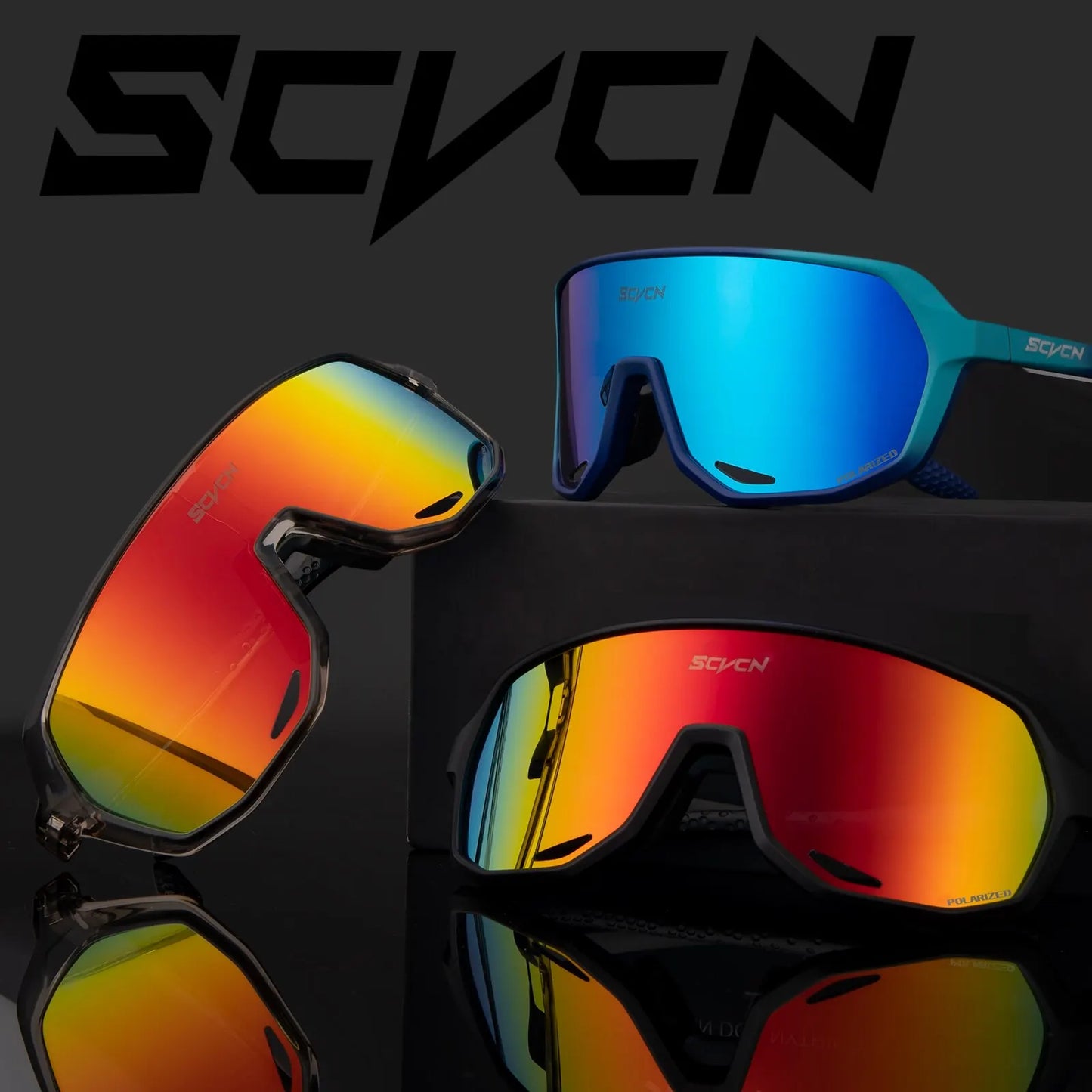 Óculos de sol de pesca quadrado polarizado uv400